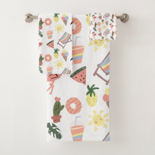 Conjunto De Toalhas Flamingo de Verão Desenhos à Mão
