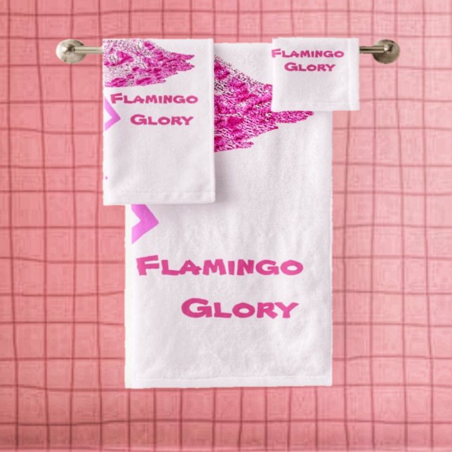 Conjunto De Toalhas Flamingo Glory (You're ready for Summer, when you set out this Flamingo Glory Bath Towel Set, in your bathroom!)