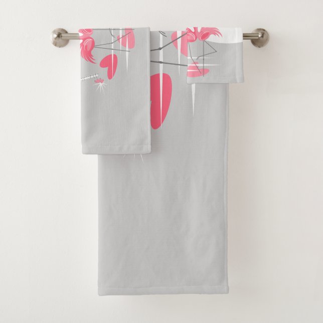 Conjunto De Toalhas Flamingo Love Large Moon Totol, horizontal (Insitu)