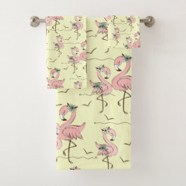 Conjunto De Toalhas Flamingos Bath Towel Set