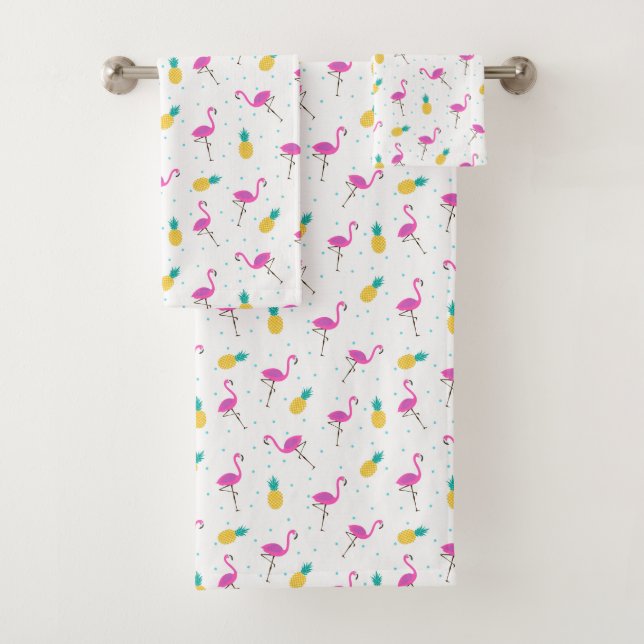 Conjunto De Toalhas Flamingos de néon (Insitu)