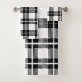 Conjunto De Toalhas Flannel de Casa Branca e Preta Moderna