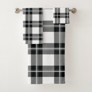 Conjunto De Toalhas Flannel de Casa Branca e Preta Moderna