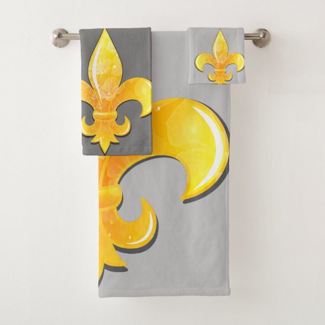 Conjunto De Toalhas Fleur De Lis Escolha amarelo (Insitu)