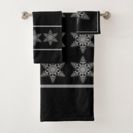 Conjunto de Toalhas Floco de Neve Prateado Elegant