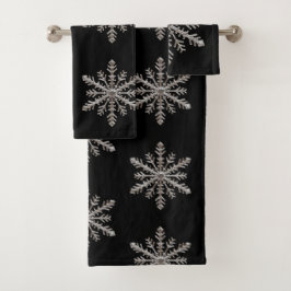 Conjunto De Toalhas Floco de Neve - Preto