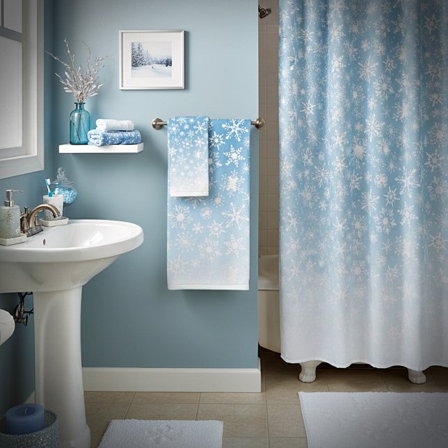 Conjunto De Toalhas Flocos de neve com gradiente azul (Criador carregado)