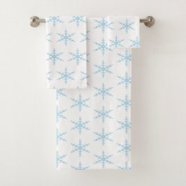 Conjunto De Toalhas flocos de neve do azul do inverno
