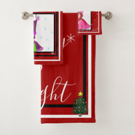 Conjunto De Toalhas Flocos de Neve dos Carolers de Natal