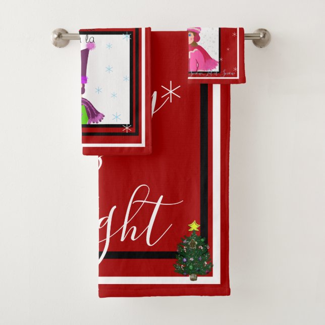 Conjunto De Toalhas Flocos de Neve dos Carolers de Natal (Insitu)