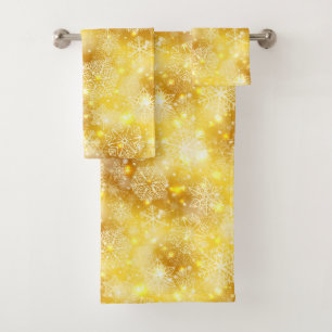 Conjunto De Toalhas Flocos de neve no ouro