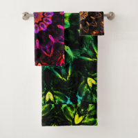 Flor Abstrato de multicor rosa cor verde cor rosa