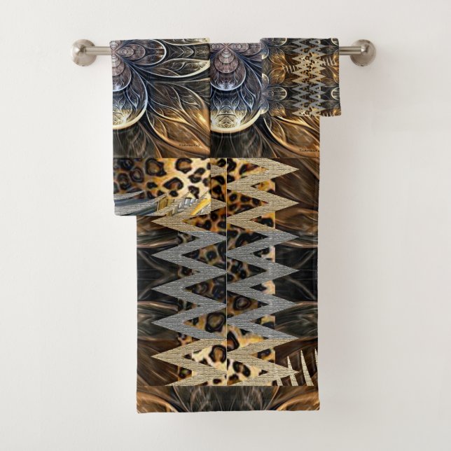 Conjunto De Toalhas Flor Africana Selvagem Abstrata (Insitu)