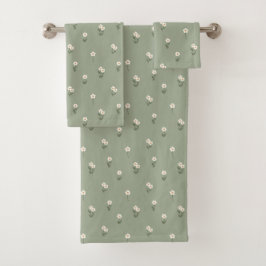 Conjunto De Toalhas Flor Cottagecore Boho Flor Silvestre Salvia Delira