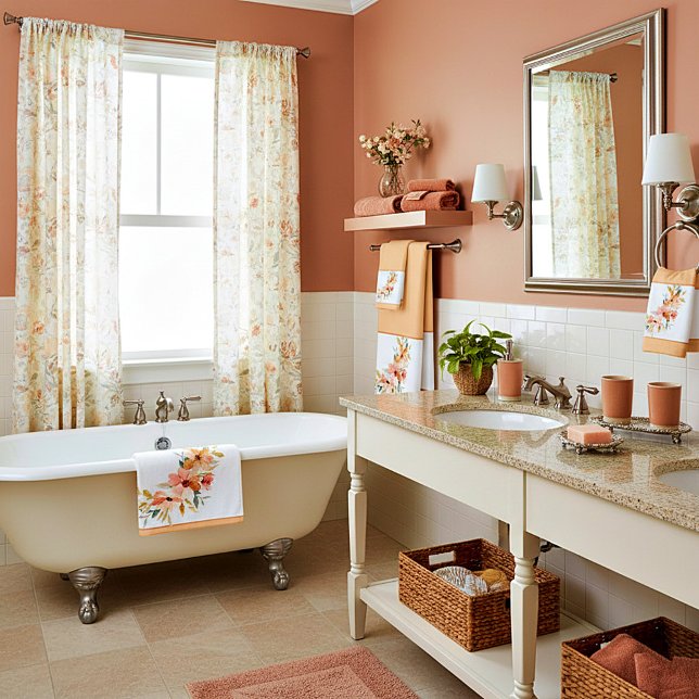 Conjunto De Toalhas Flor de aquarela de queda (Criador carregado)