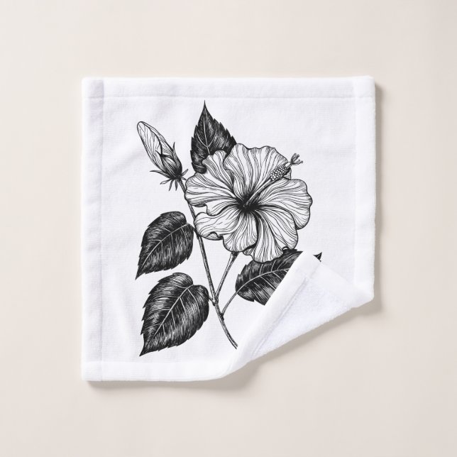 Conjunto De Toalhas Flor de hibisco II (Pano de lavar)