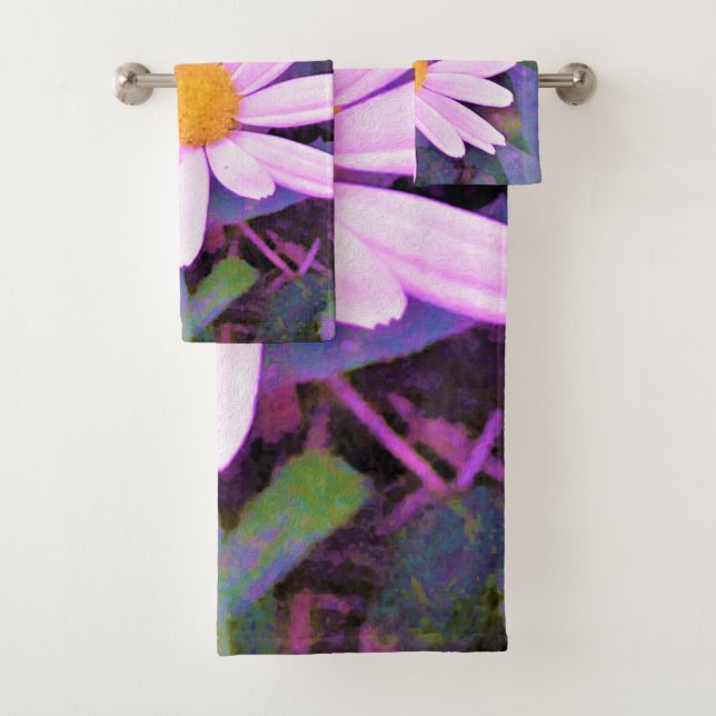 Conjunto De Toalhas Flor de Margarida Rosa (Insitu)