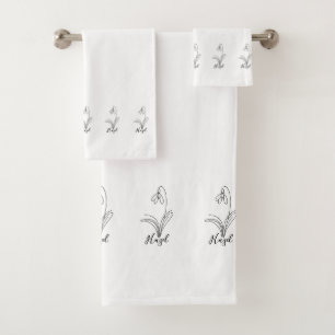 Conjunto De Toalhas Flor de Nascimento Personalizado do Baixo Neve de