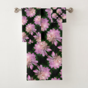 Conjunto De Toalhas Flor De Pêonias No Padrão Natural De Sangue