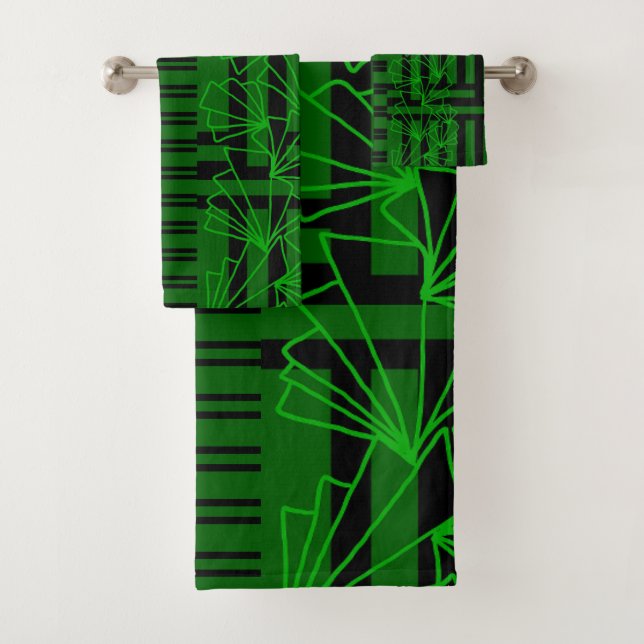 Conjunto De Toalhas Flor de rabo verde do Mar Negro listrado (Insitu)