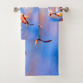 Conjunto De Toalhas Flor de Sakura Rosa Céu Azul