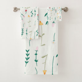 Conjunto De Toalhas Flor Patterno Primavera Floral