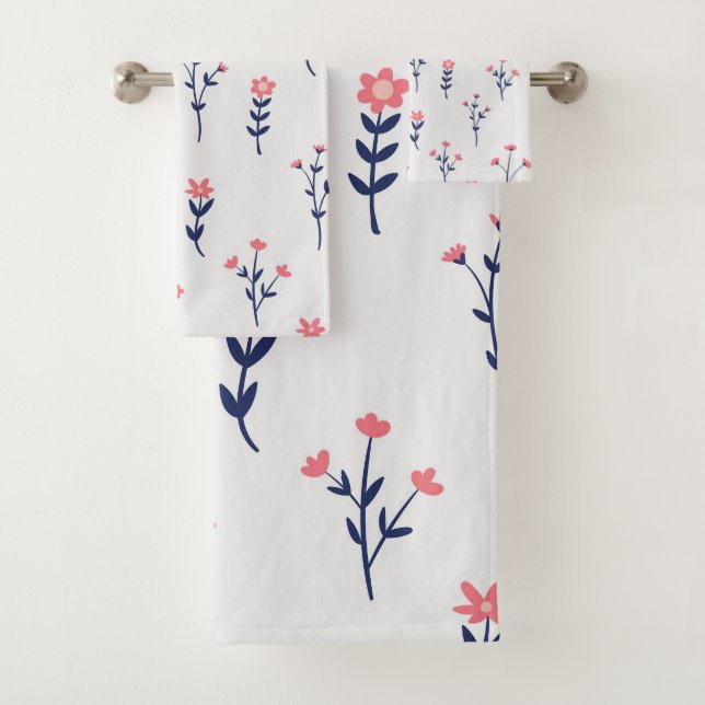 Conjunto De Toalhas Flor Patterno Primavera Floral (Insitu)