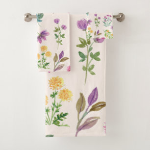 Conjunto De Toalhas Flor Patterno Primavera Floral