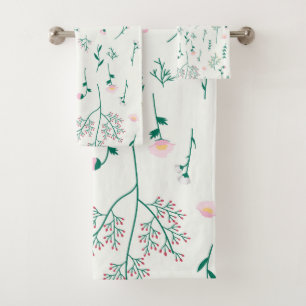 Conjunto De Toalhas Flor Patterno Primavera Floral