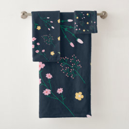 Conjunto De Toalhas Flor Patterno Primavera Floral