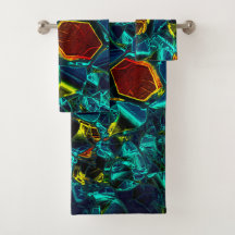 Flor virtual em azul gradiente, estilhaçada