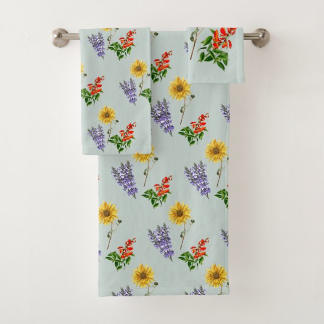 Conjunto de Toalhas Florais de Flor Silvestre Verd (Insitu)