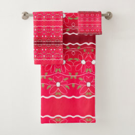 Conjunto De Toalhas Florais De Fuchsia Moderna E D