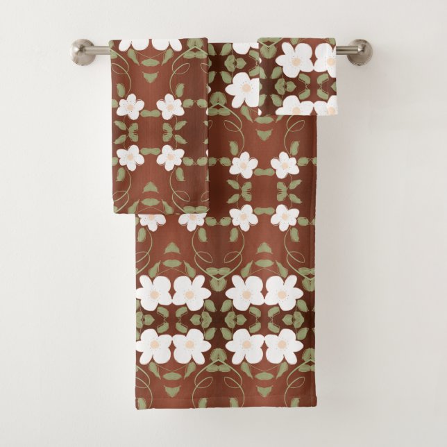 Conjunto De Toalhas Florais De Mel Brown (Insitu)