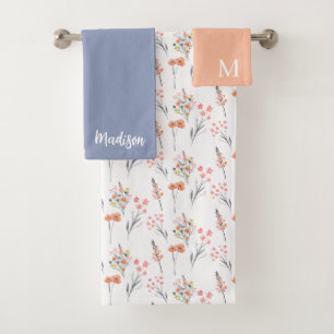 Conjunto De Toalhas Florais Monogramas
