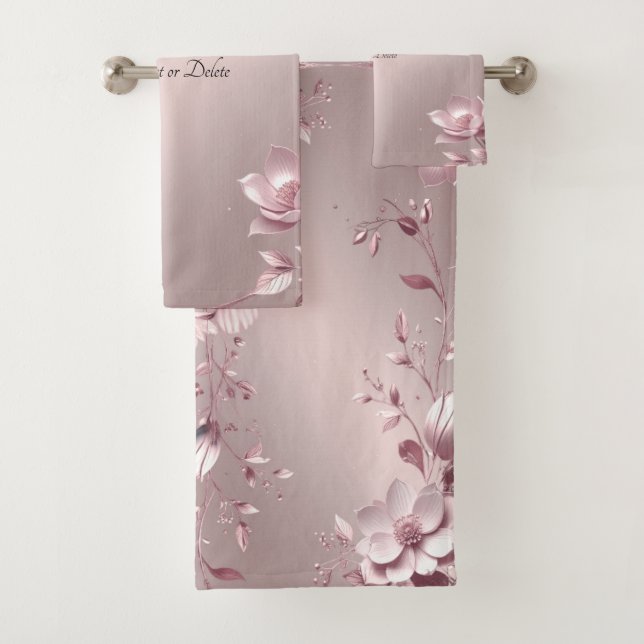 Conjunto de Toalhas Florais Rosa Delicado (Insitu)