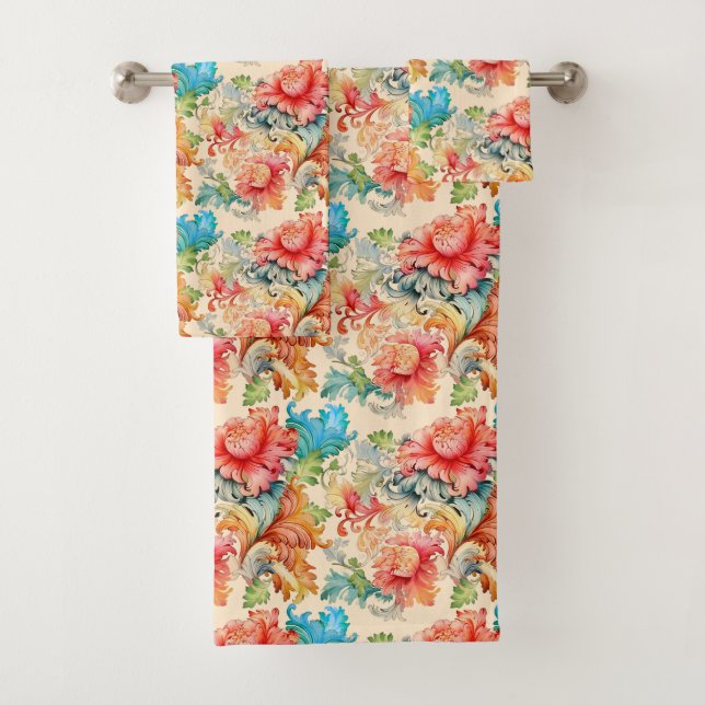 Conjunto De Toalhas Florais vitorianos e flores (Insitu)