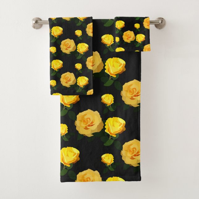 Conjunto De Toalhas floral amarelo tenente (Insitu)