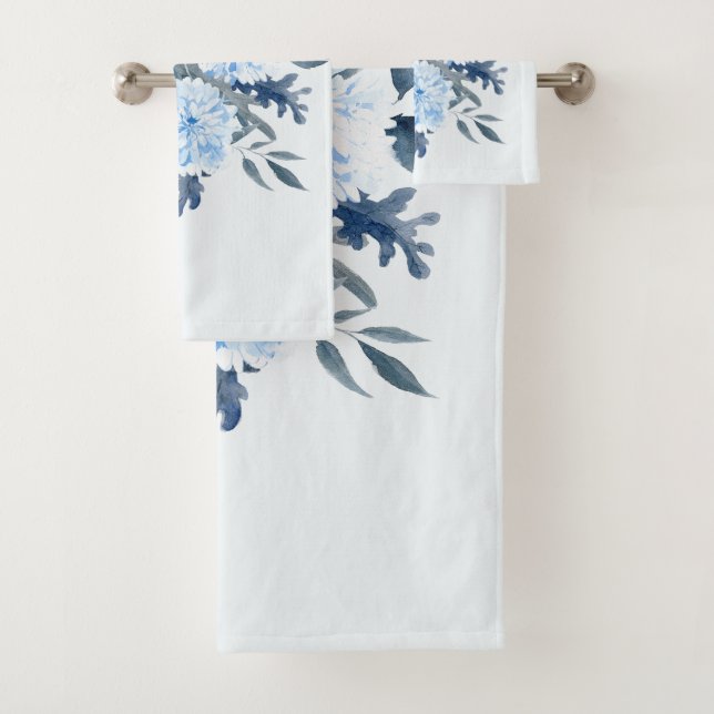 Conjunto De Toalhas Floral bonito Azul (Insitu)