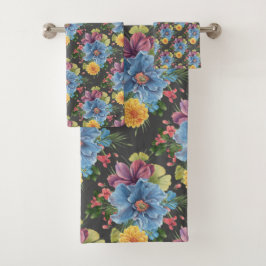 Conjunto De Toalhas Floral bonito E Escuro