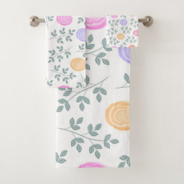 Conjunto De Toalhas Floral de aquarela