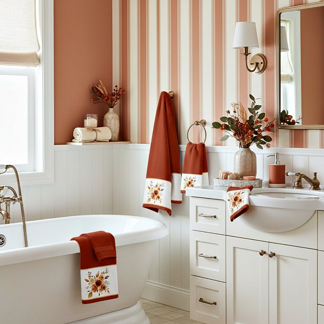 Conjunto De Toalhas Floral de aquarela de outono (Criador carregado)