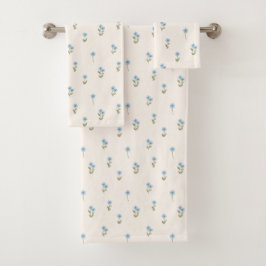 Conjunto De Toalhas Floral Delicado Cottagecore Boho Flor Silvestre Az