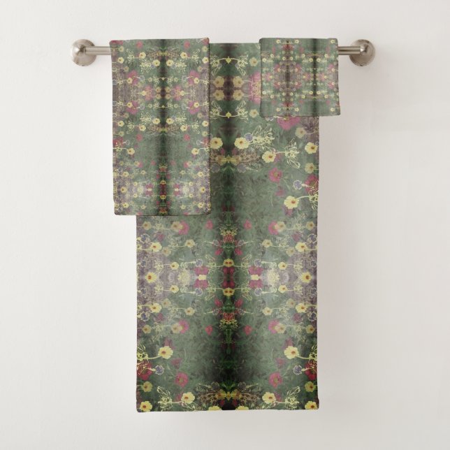 Conjunto De Toalhas Floral do Jardim Renascentista Italiano Gradiente  (Insitu)