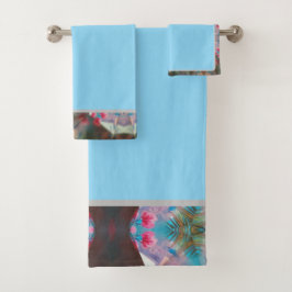 Conjunto De Toalhas Floral Dotado Vermelho