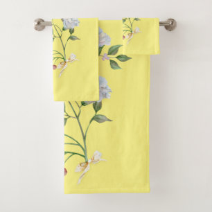 Conjunto De Toalhas Floral em amarelo Mellow