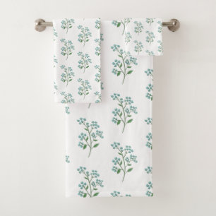 Conjunto De Toalhas Floral Esqueci-Me-Não Préppy para Dormitório ou Aq