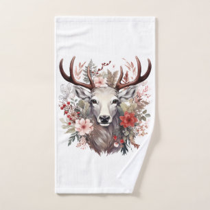 Conjunto De Toalhas 🌸 Floral Fantasy Deer Towel Set 🦌