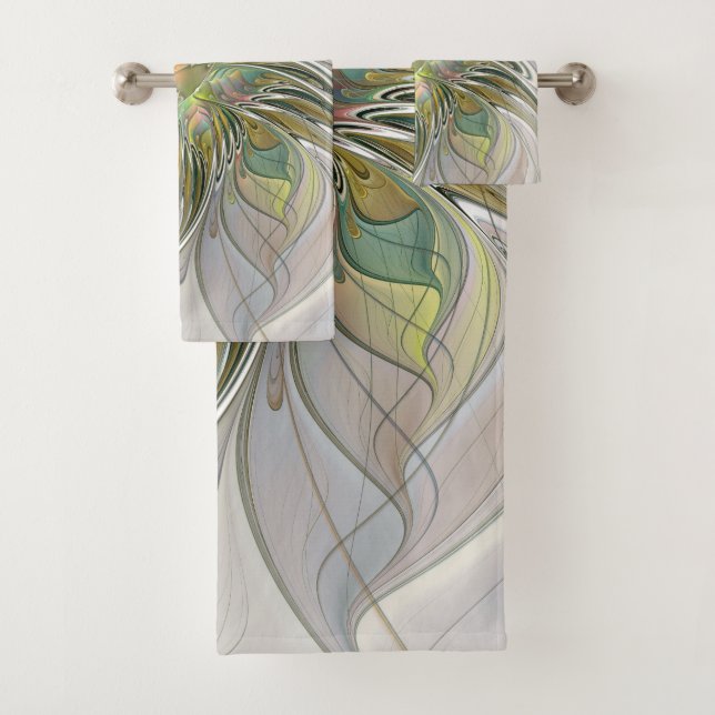 Conjunto De Toalhas Floral Fantasy Moderna Arte Fractal Flor Com Doura (Insitu)