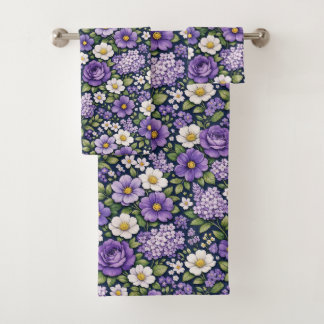 Conjunto De Toalhas floral lilas